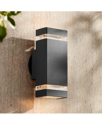 Sky ridge Modern Outdoor Wall Light Fixture Black 2-Light Up Down 10 1/ ...