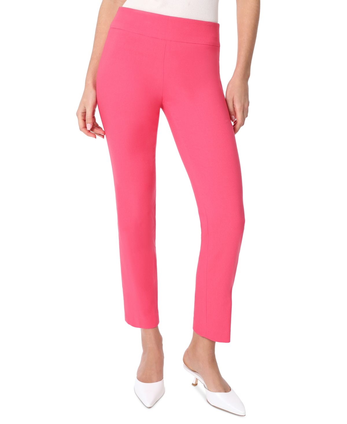 Shop Jones New York Women's Solid Stretch Twill Ankle Pants In Fresh Guava