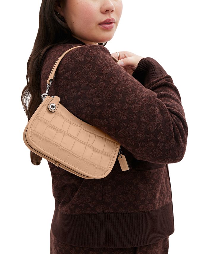 COACH Embossed Croc Leather Swinger 20 Shoulder Bag Macy's