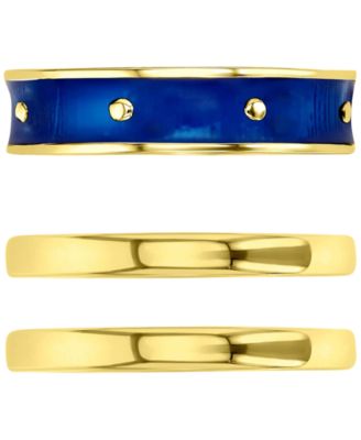 3-Pc. Set Enamel & Polished Stack Rings in 14k Gold-Plated Sterling Silver