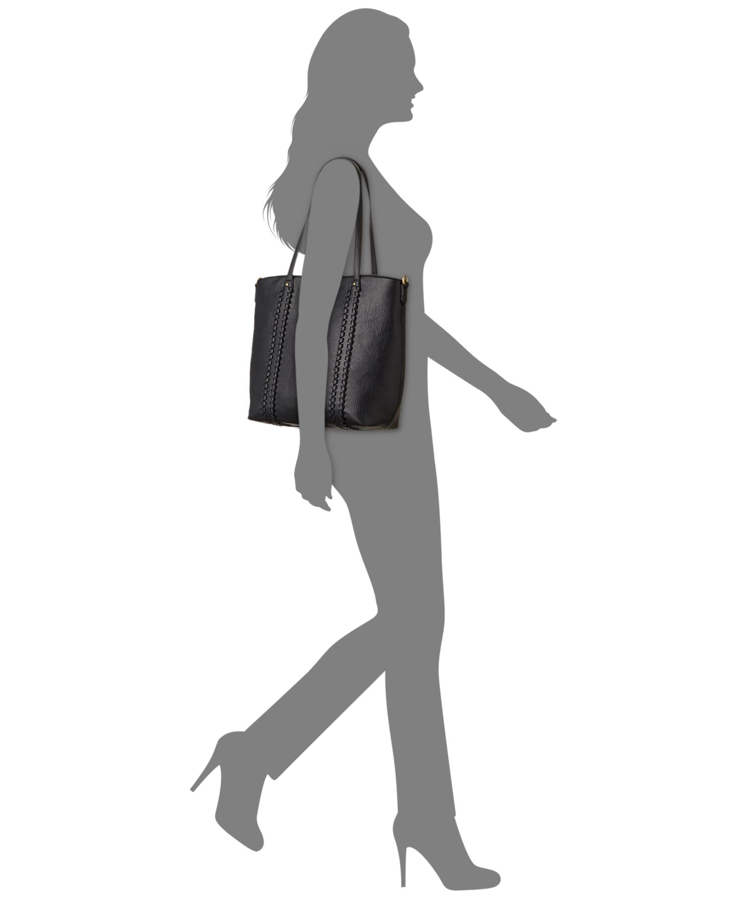 Женская сумка Style & Co Whip-Stitch Medium, Exclusively Macy's, цвет: Чёрный — фото 6