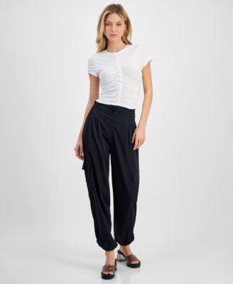 Womens Ruched Tee Cargo Pants
