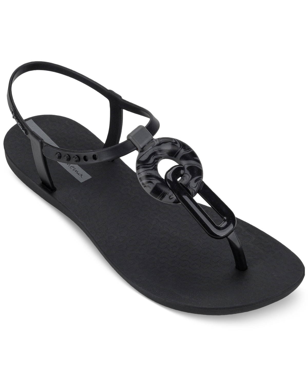 Ipanema Class Marble Fem Embellished T-strap Slingback Sandals In Black