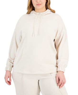Plus Size Quarter Zip Hooded Sweatshirt, Created for Macy's