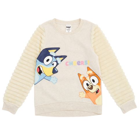 Худи Bluey Bingo Fleece Fur Sweatshirt Toddler Child для девочек, цвет: Белый