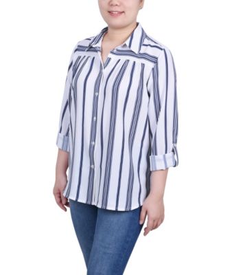 Women's Long Roll Tab Sleeve Blouse