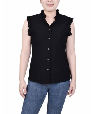 売れ筋商品|||ニューヨークコレクション カットソー トップス レディース Women's Sleeveless Knit Eyelet Top with Hardware Magenta NY Collection Women's Sleeveless Knit Eyelet Top - Macy's