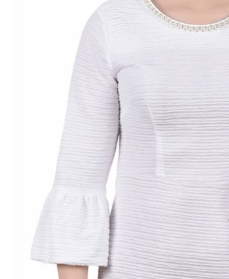 Women's 3/4 Length Imitation Pearl Detail Dress