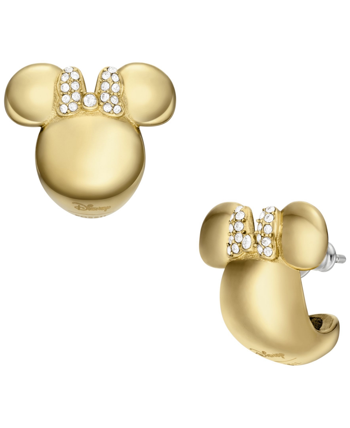 Fossil Women's Disney x Fossil Special Edition Gold-Tone Stainless Steel Hoop Earrings - Gold-Tone