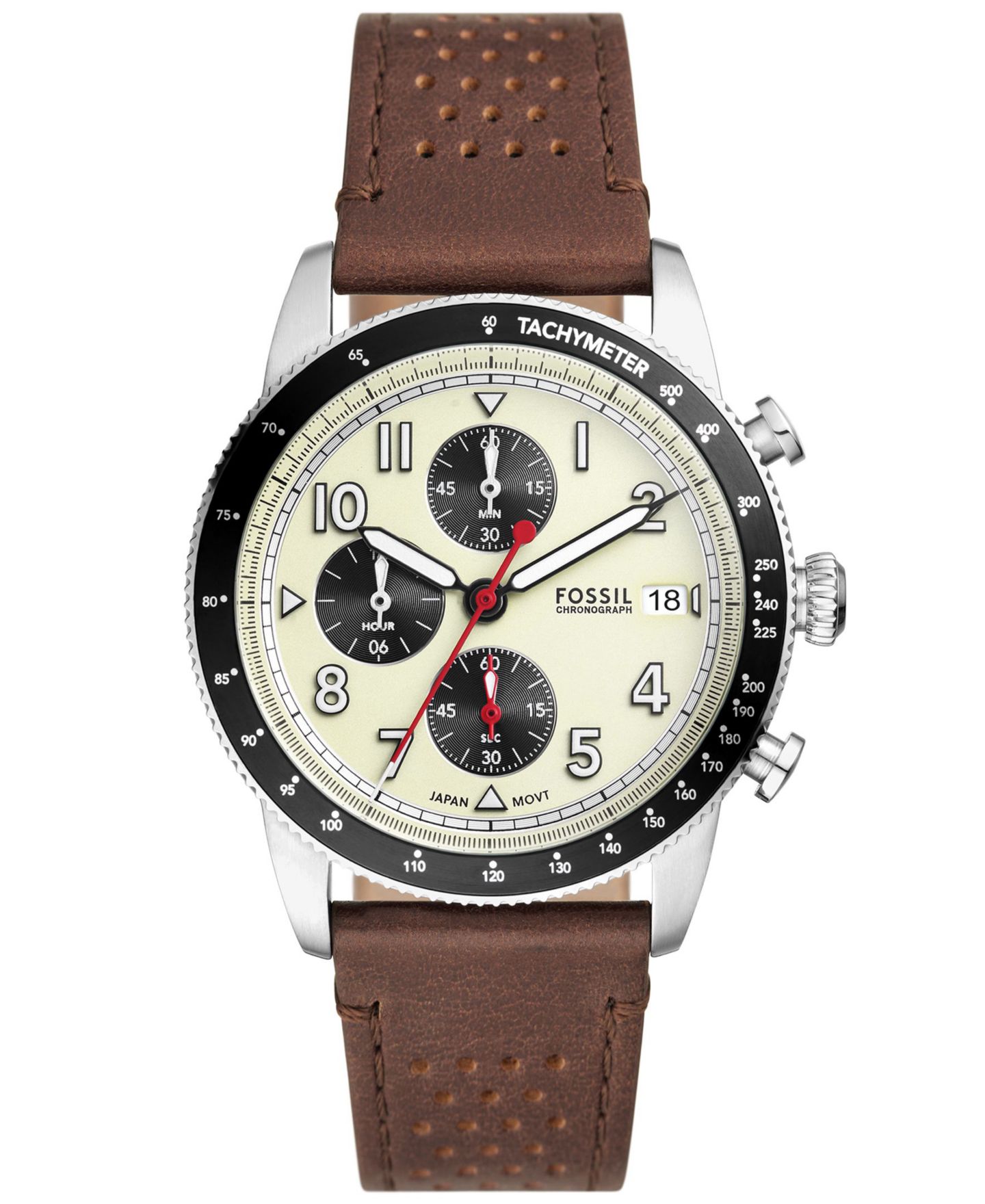 Мужские часы Fossil Sport Tourer Chronograph Brown LiteHideLeather 42mm — фото 1