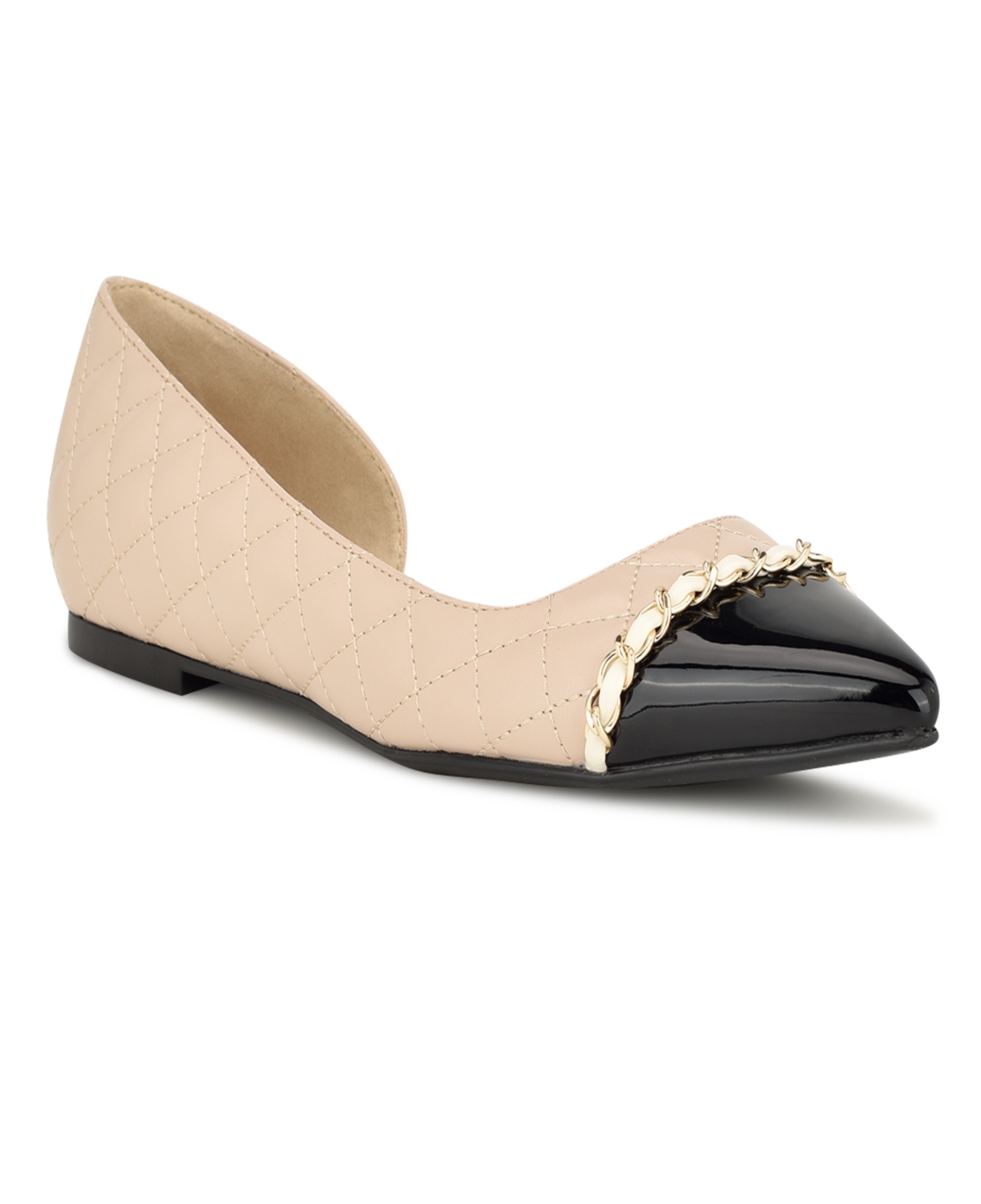Nine West Women's Breza Slip-on Pointy Toe Dress Flats In Light Natural Multi - Faux Leather And F