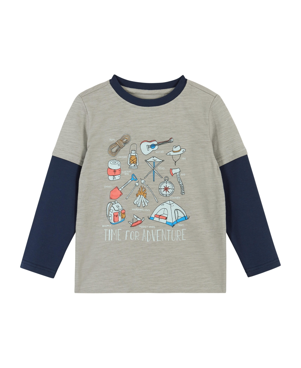 Andy & Evan Big Boys Toddler/Child Camping Long Sleeve Two-Fer Tee Set
