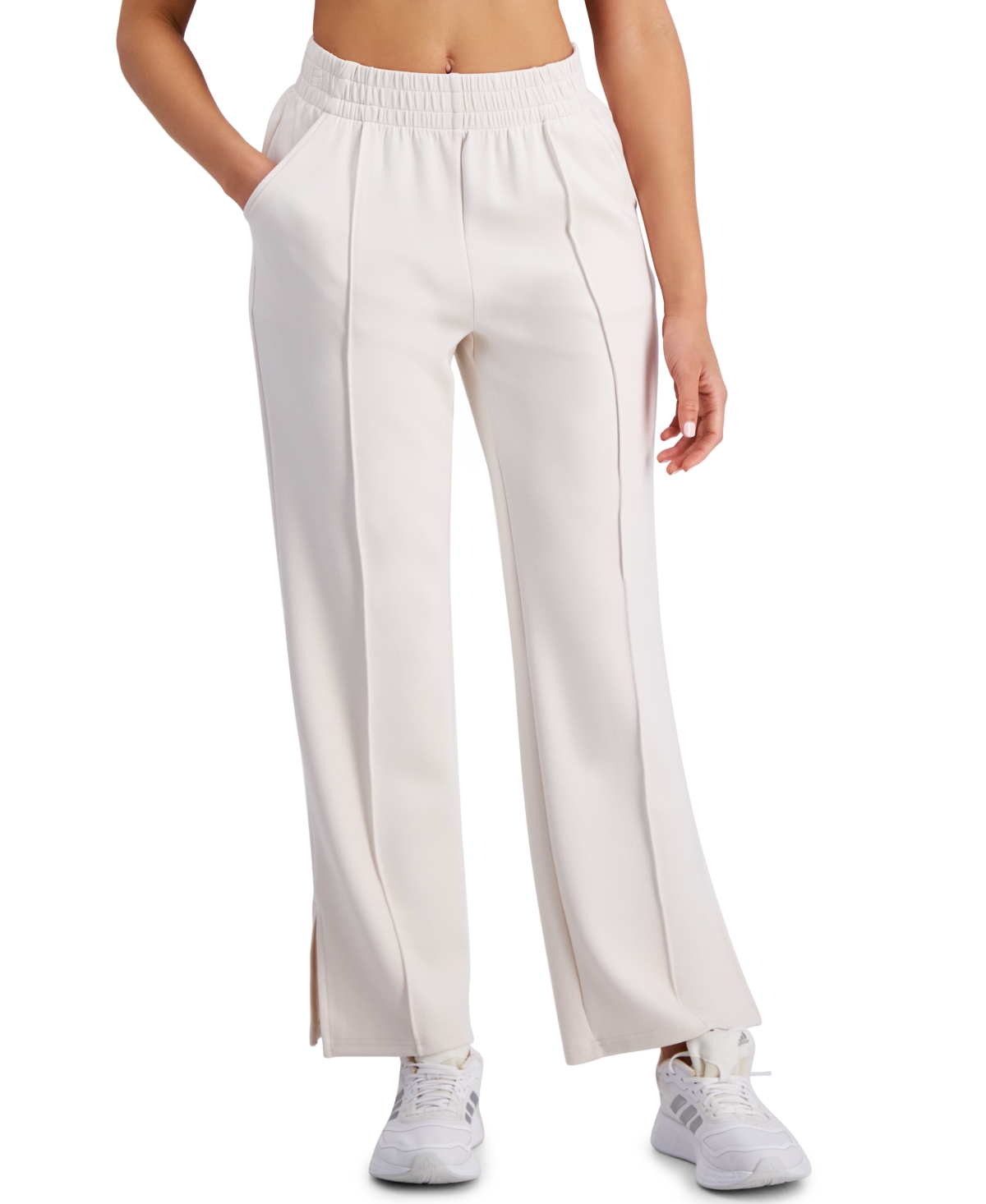 Shop Id Ideology Women's Straight-leg Pull-on Pants, Created For Macy's In Antique Ivory