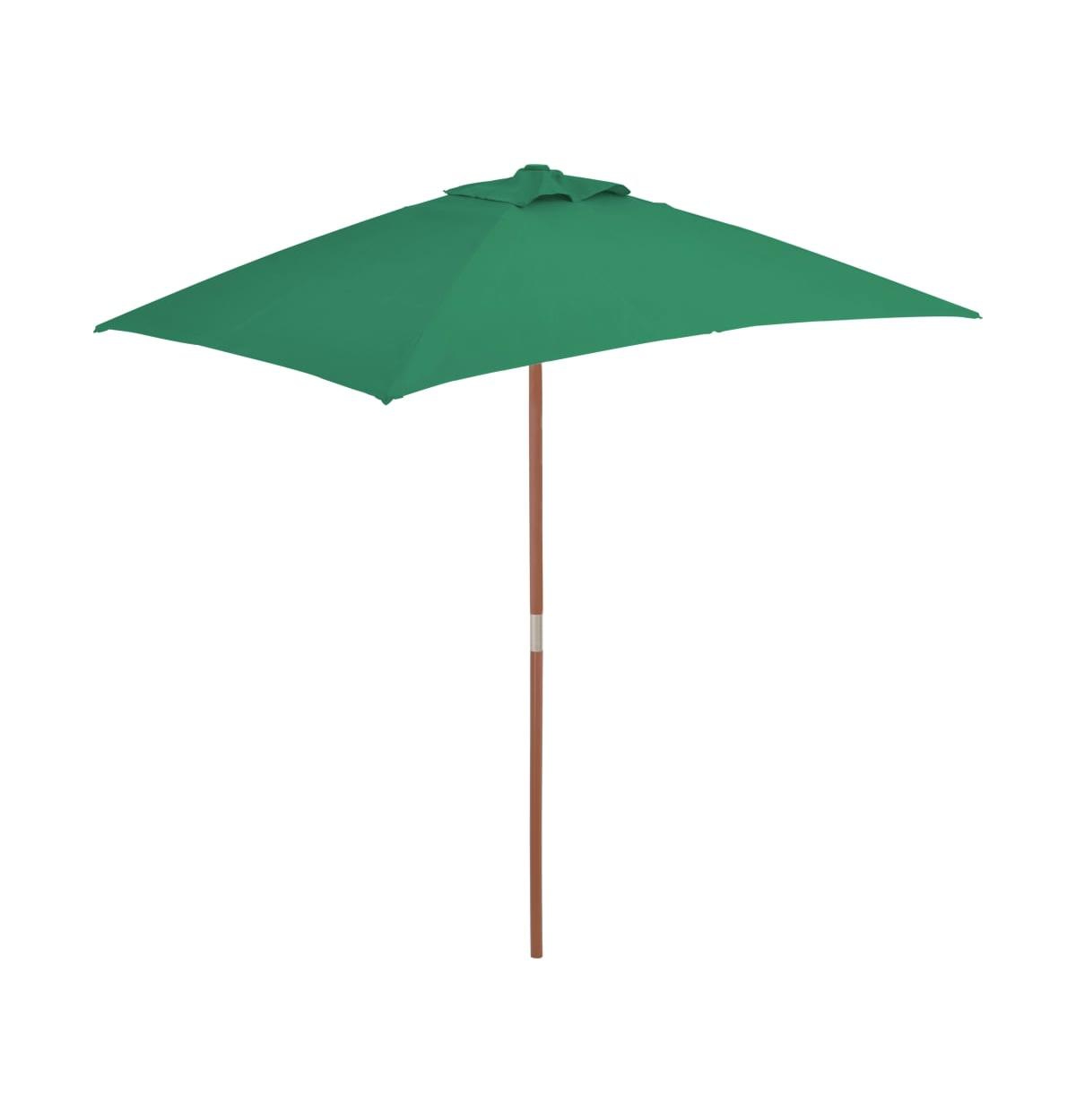 Outdoor Parasol with Wooden Pole 59.1&#x22;x78.7&#x22; Green - Green