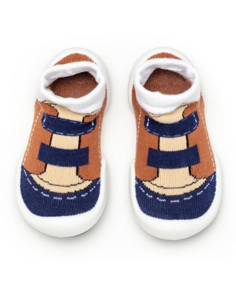Детские Komuello Infant Boys Breathable Washable Non-Slip Sock Shoes Walker - Brown