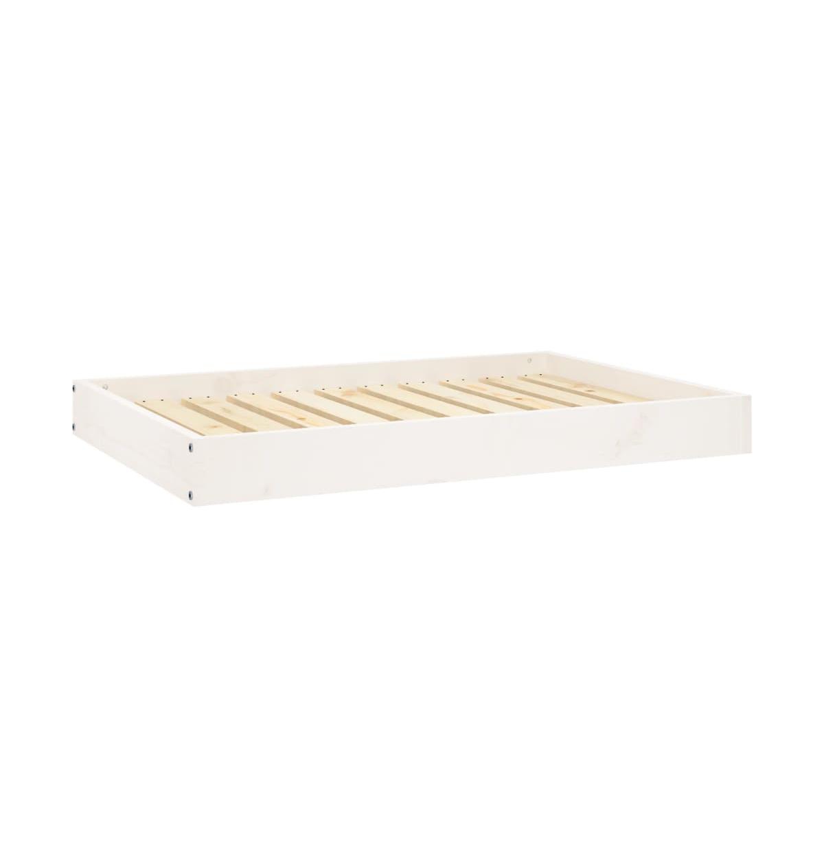 Dog Bed White 36"x25.2"x3.5" Solid Wood Pine - White