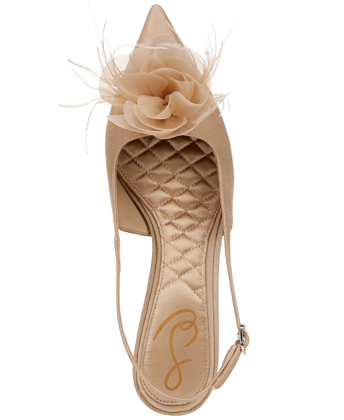 Shop Sam Edelman Women's Faye Embellished Feather Slingback Kitten-heel Pumps In Sunflower