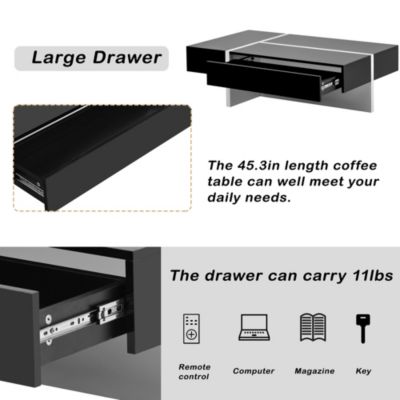  Modern Glossy Rectangle Coffee Table