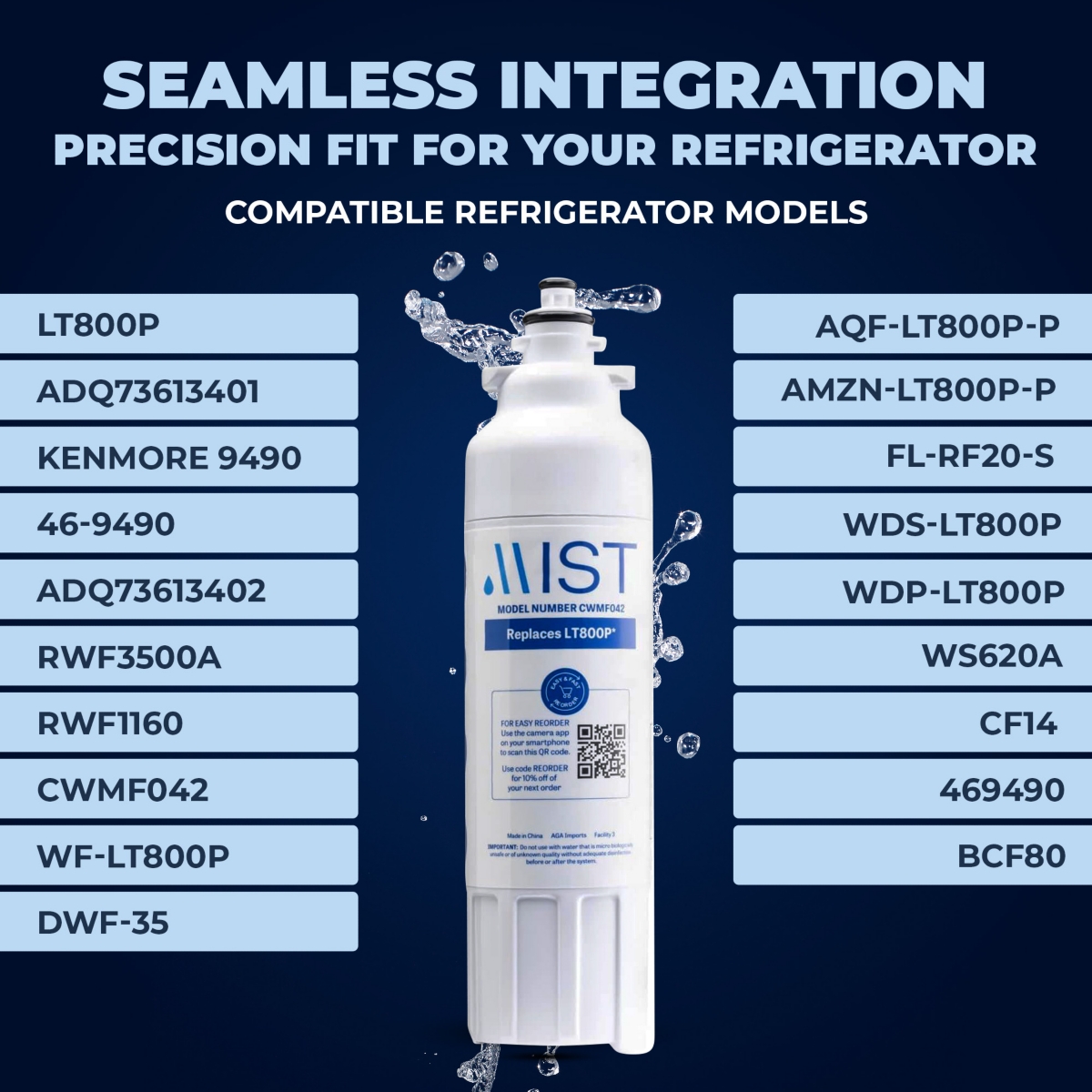 Mist Lg Refrigerator Water Filter, Compatible with Lg Water Filter 2 Pack