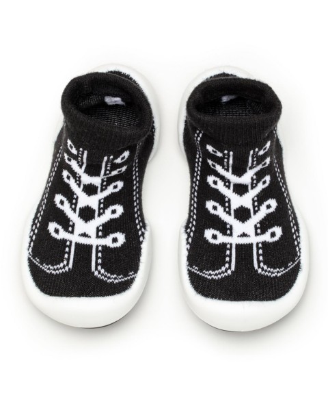 Детские Komuello Infant Girl Boy First Walk Sock Shoes Sneakers - Black