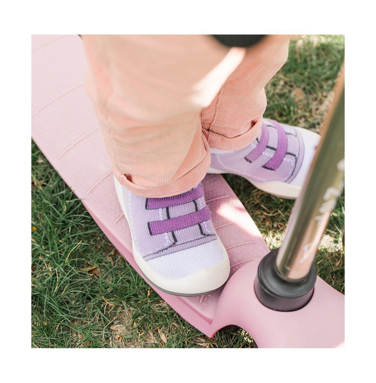 Детские Komuello Infant Girl Breathable Washable Non-Slip Sock Shoes Walker - Violet — фото 3