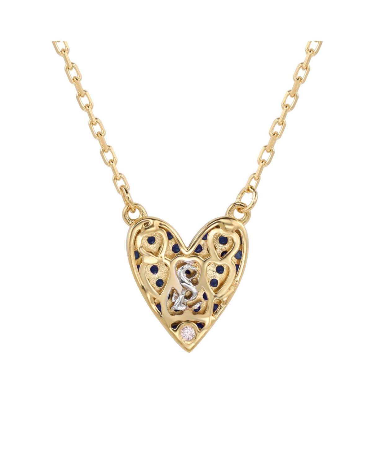 Suzy Levian New York Suzy Levian Sterling Silver Cubic Zirconia Pave Solid Heart Necklace
