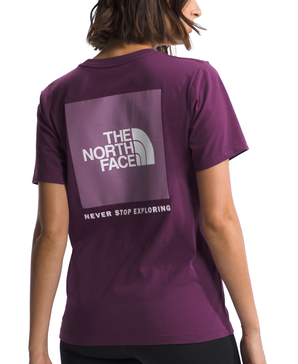 The North Face Women's Nse Box Logo T-shirt In Black Currant Purple