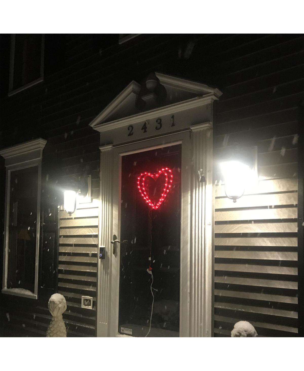 Shop Northlight 17" Pre-lit Scarlet Double Heart Valentine's Day Window Silhouette Decoration In Red