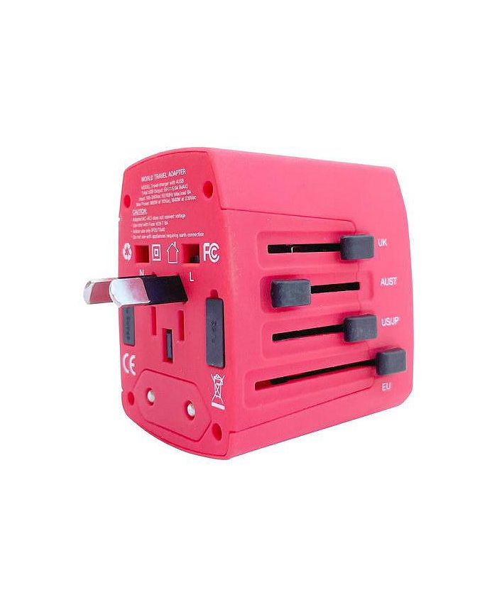 5 Core Travel Adapter 1 Piece Red International Power Adapter Plug