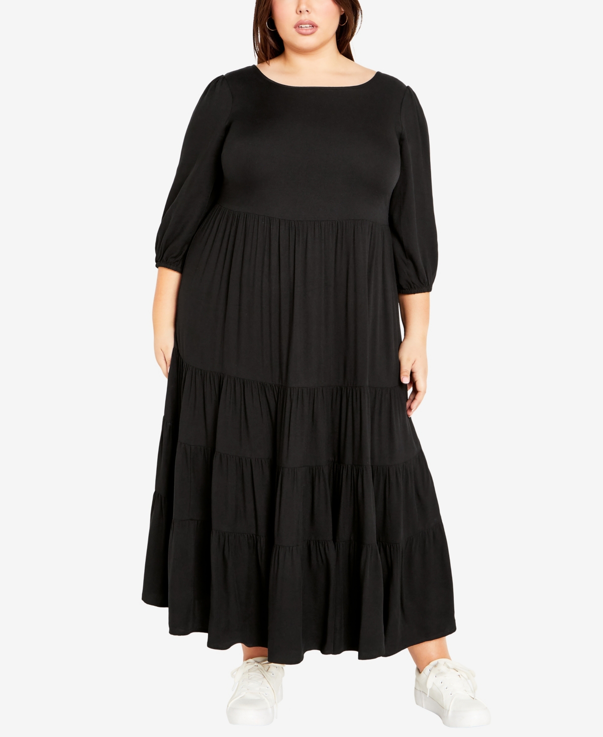 Avenue Plus Size Gia Relaxed Maxi Dress In Black