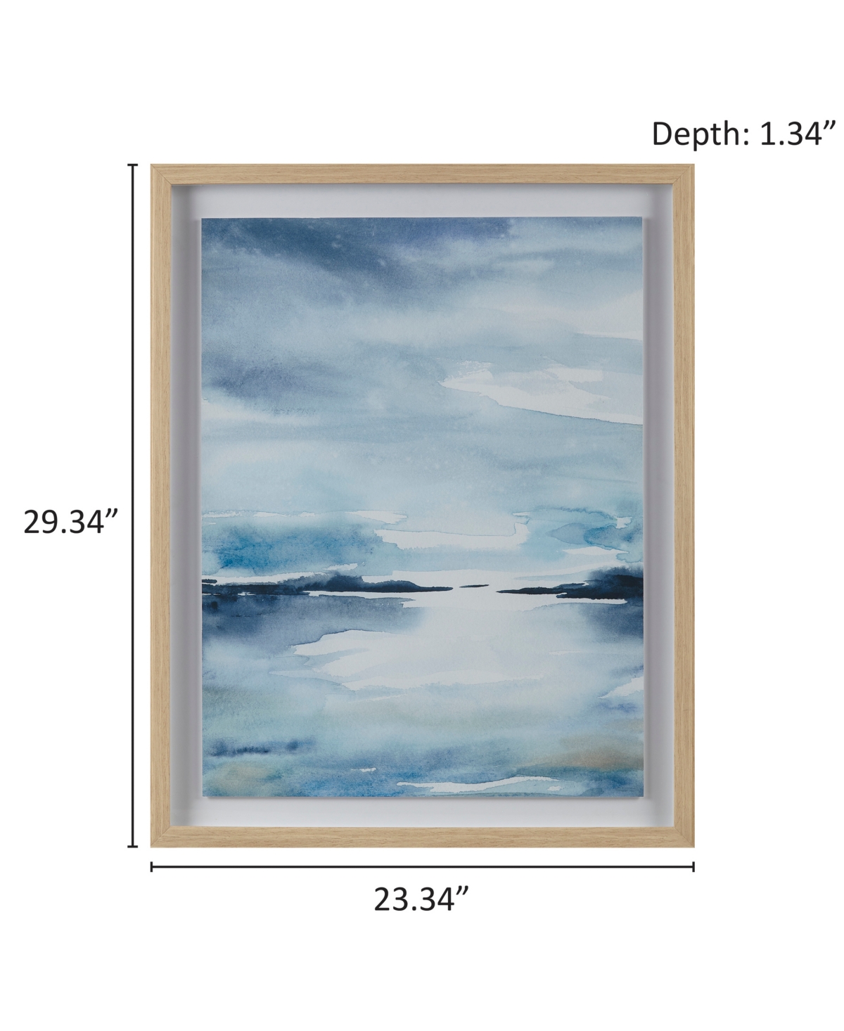 Shop Madison Park Sparkling Sea Framed Glass And Single Matted Abstract Landscape Coastal Wall Art In Blue