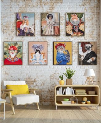 Pet Portrait Bohemian Cat In Forest Framed Canvas Wall Art