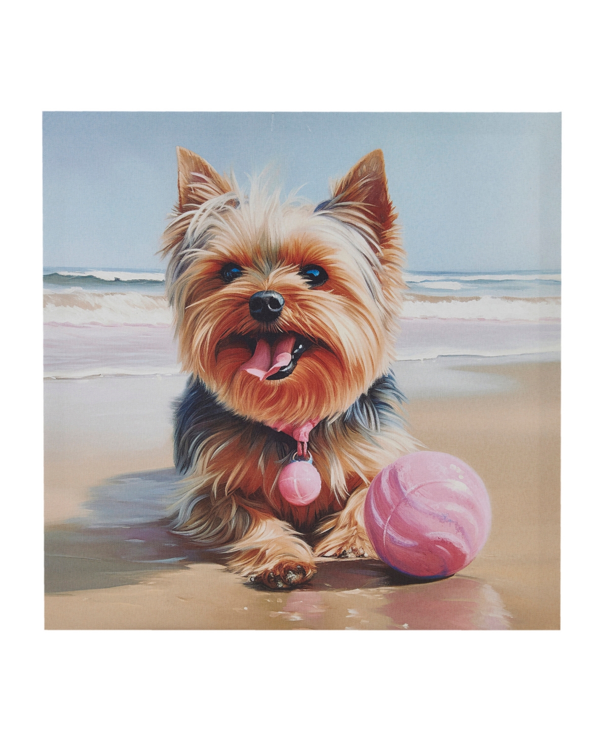 Madison Park Beach Dogs Yorkie Canvas Wall Art In Open Blue