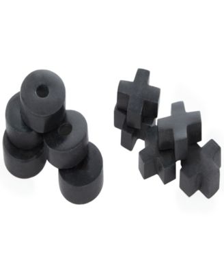 Marble Tic Tac Toe Game Set with Gold-Tone or Silver-Tone Inlay, 6" x 6" x 1"