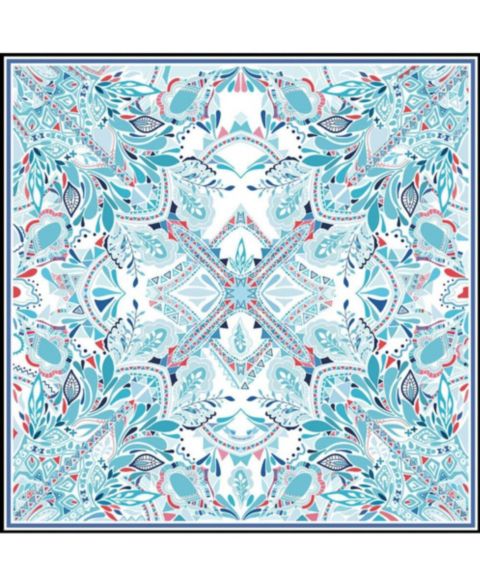 Jessie Zhao New York Silk Scarf of The Ocean, цвет: Синий / Белый