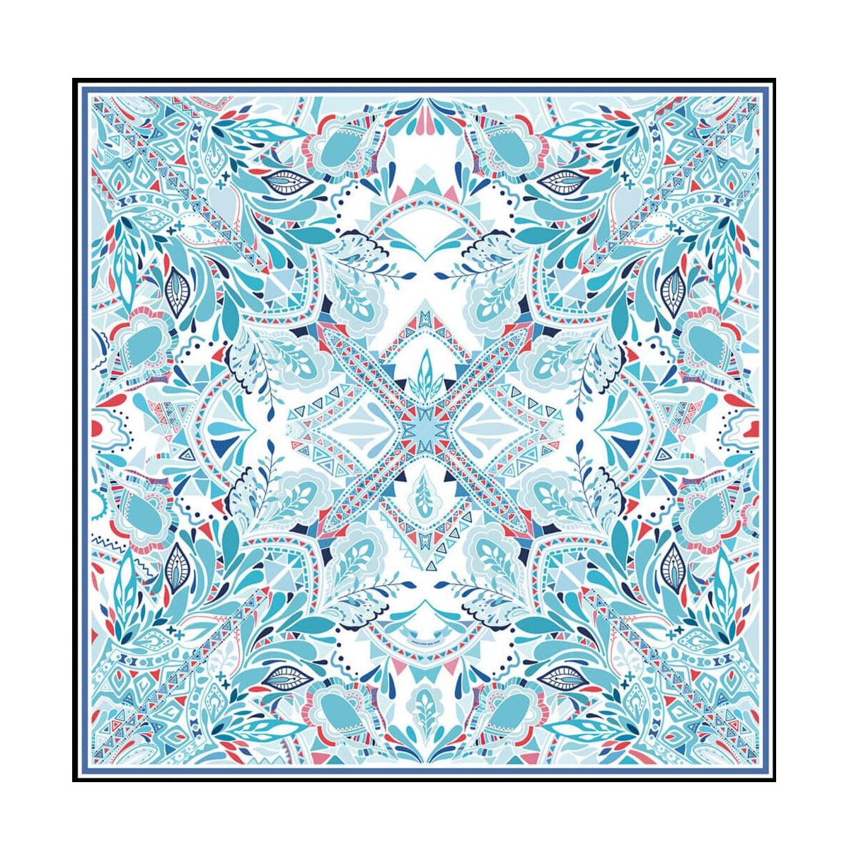 Silk Scarf of The Ocean - Blue and white