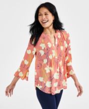3/4-Sleeve Printed Tunic Top, Created for Macy's