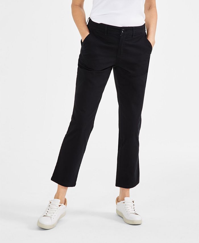 Style & Co Women's Mid-Rise Straight Leg Chino Pants, Created for Macy ...