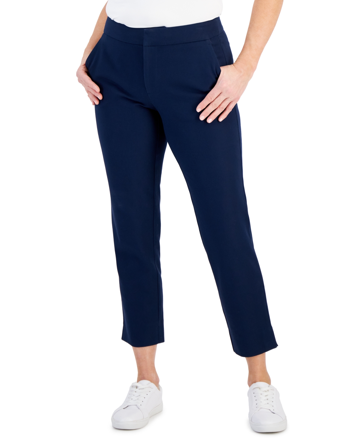Shop Style & Co Women's Mid Rise Straight-leg Pants, Created For Macy's In Industrial Blue