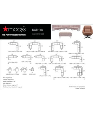 MACY'S CLOSEOUT KATHYA FABRIC SECTIONAL COLLECTION CREATED FOR MACYS 