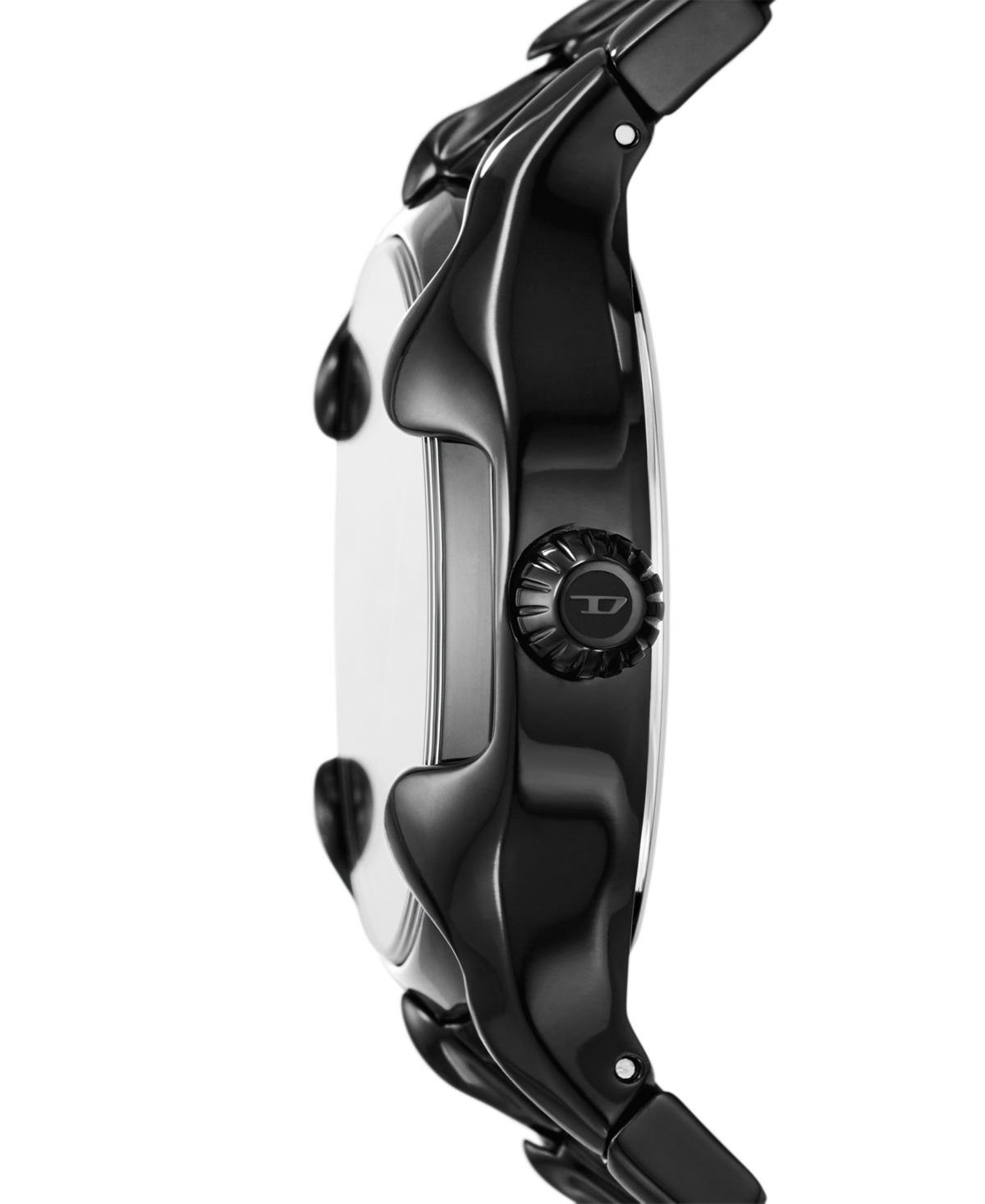 Shop Diesel Men's Vert Three Hand Date Black Stainless Steel Watch 44mm