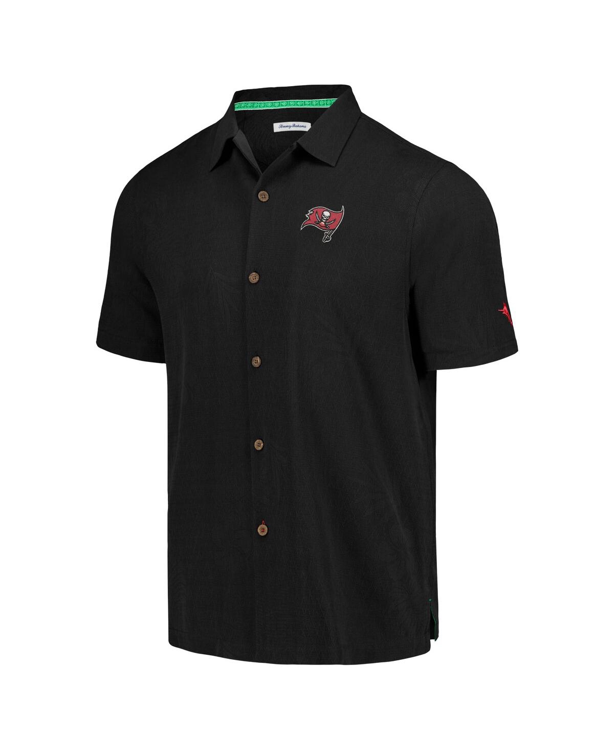 Shop Tommy Bahama Men's  Black Tampa Bay Buccaneers Tidal Kickoff Camp Button-up Shirt
