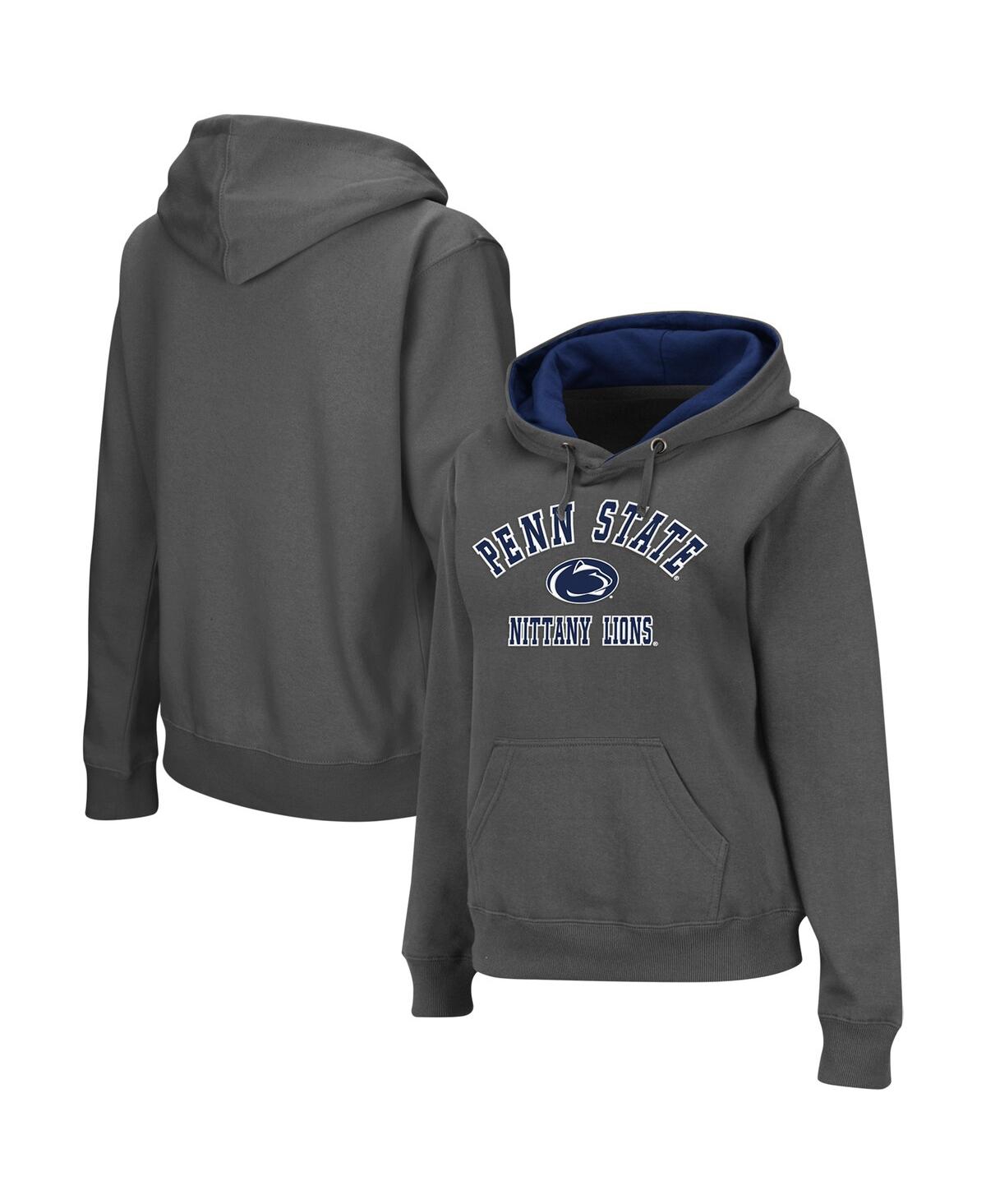 Women's Charcoal Penn State Nittany Lions Arch and Logo 2 Pullover Hoodie - Charcoal