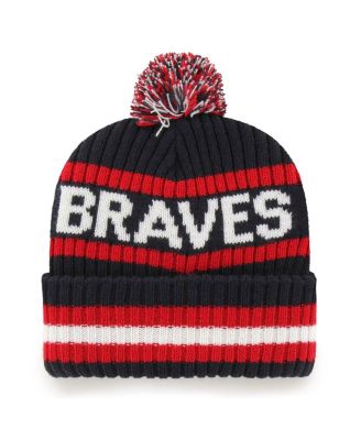 Men's Navy Atlanta Braves Bering Cuffed Knit Hat with Pom