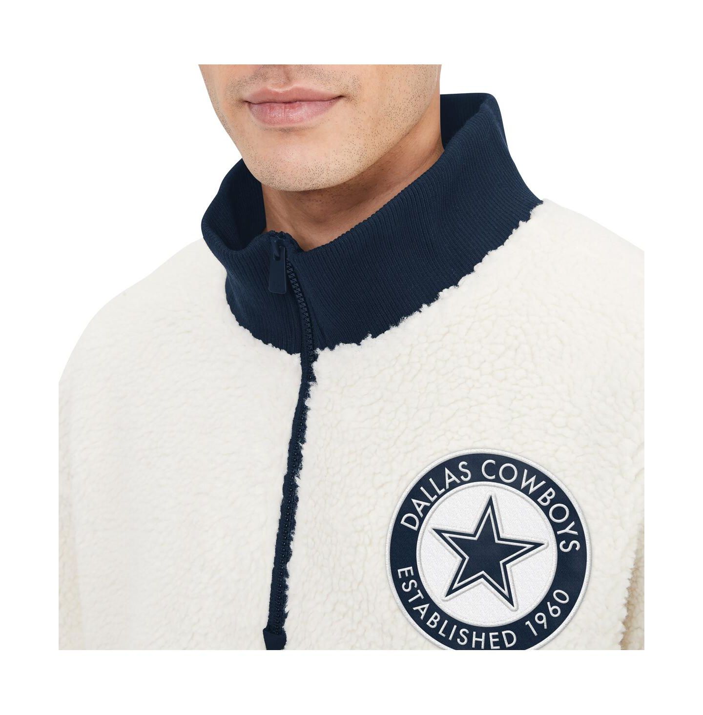 Мужская куртка Tommy Hilfiger White Dallas Cowboys Jordan Sherpa Quarter-Zip — фото 2