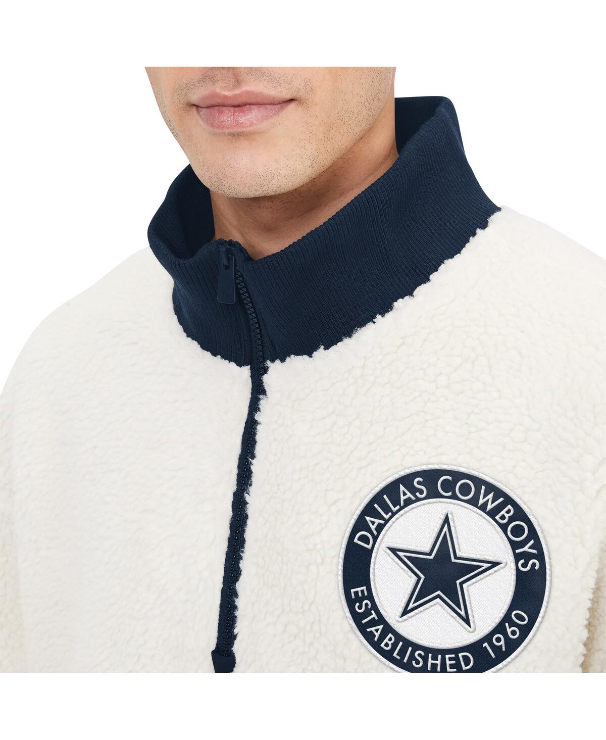 Shop Tommy Hilfiger Men's  White Dallas Cowboys Jordan Sherpa Quarter-zip Jacket