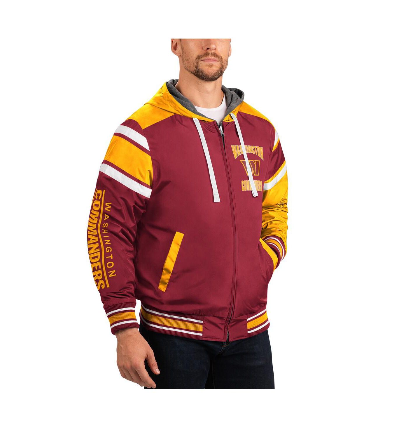 Мужские худи G-III Sports by Carl Banks Burgundy, Gray Washington Commanders Extreme Full Back Reversible Full-Zip Jacket — фото 2