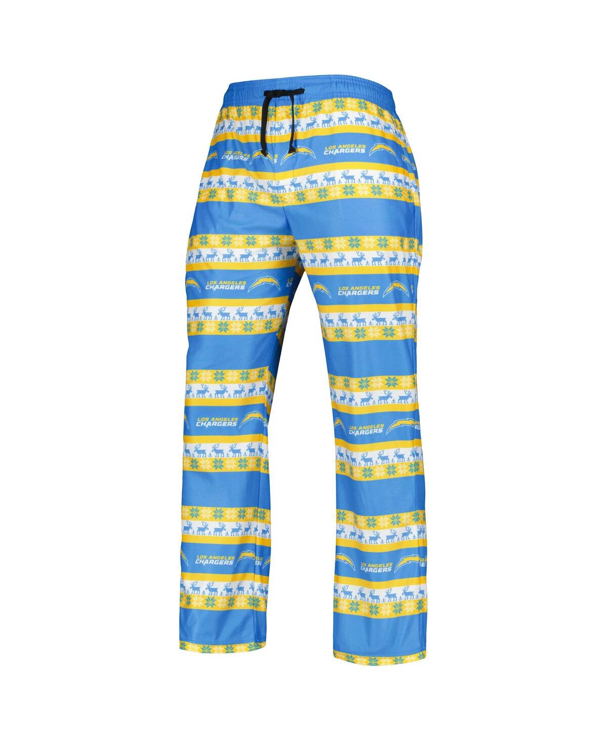 Shop Foco Men's  Powder Blue Los Angeles Chargers Team Ugly Pajama Set