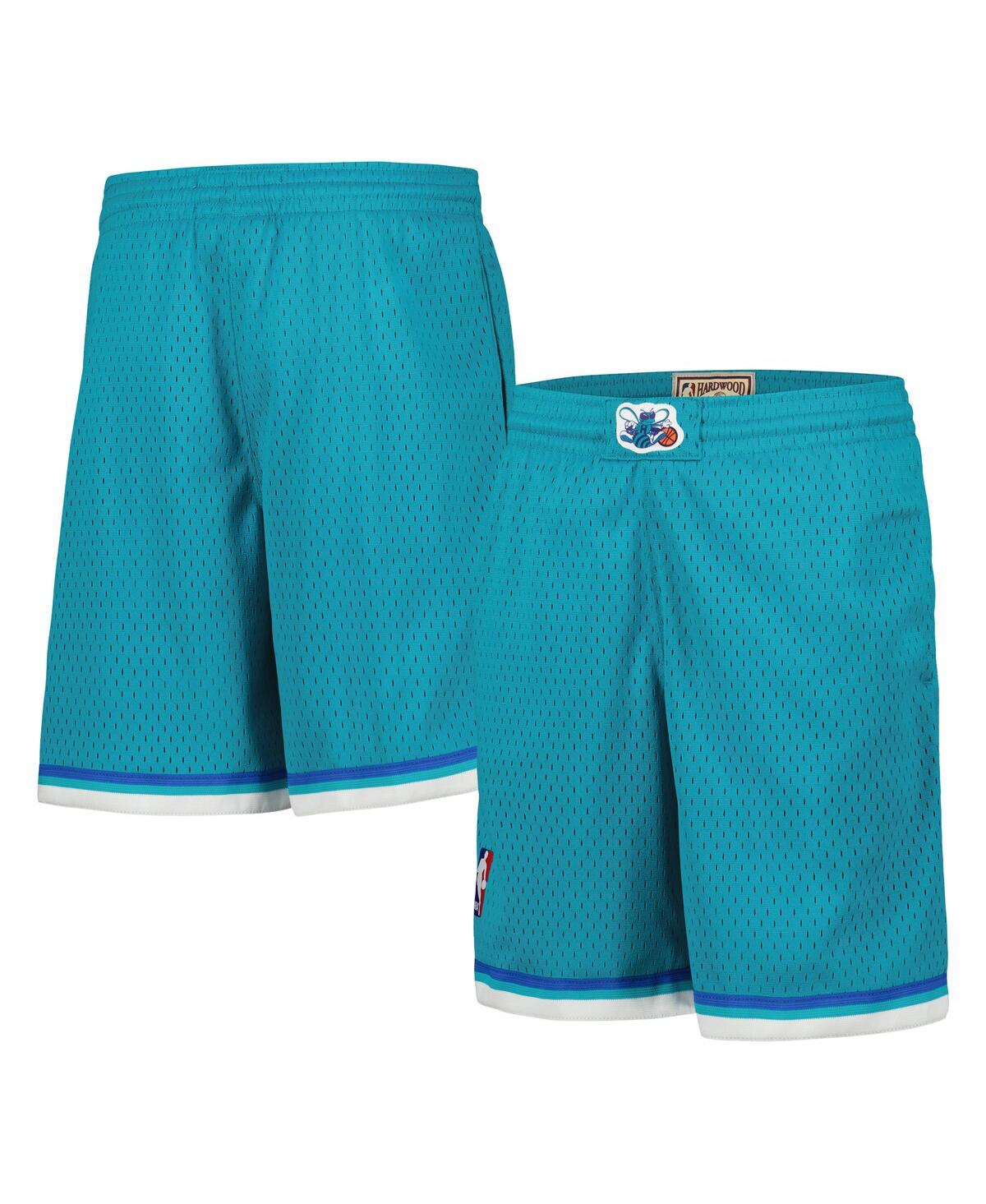 Mitchell & Ness Big Boys  Teal Charlotte Hornets Hardwood Classics Swingman Shorts In Teal