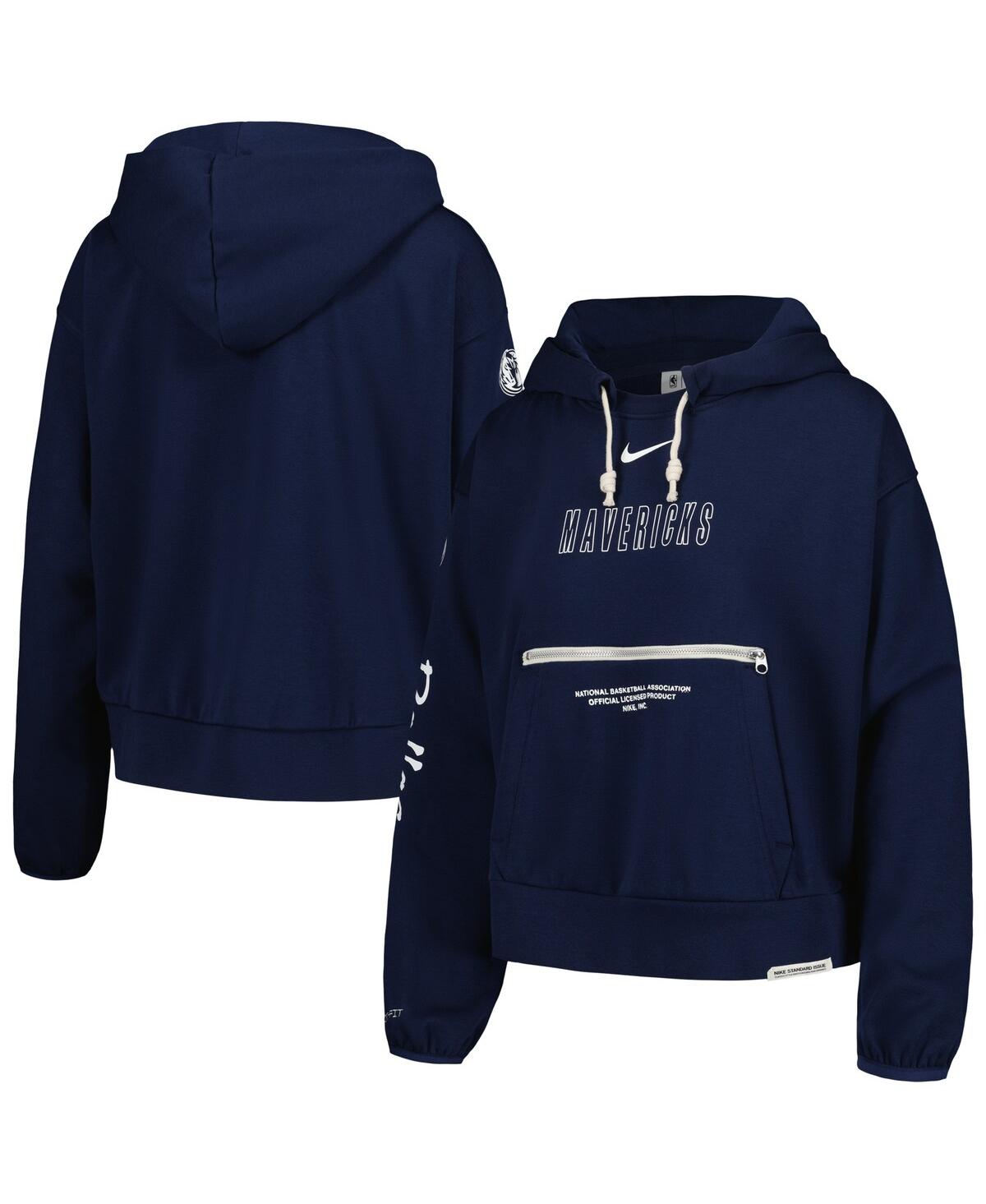 Nike Navy Dallas Mavericks Courtside Standard Issue Performance Pullover Hoodie In Navy